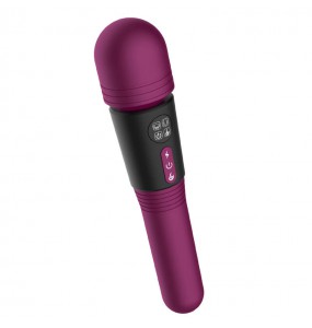 Harley - Dual-Headed AV LCD Screen Heating AV Vibrator Wand (Chargeable - Purple)